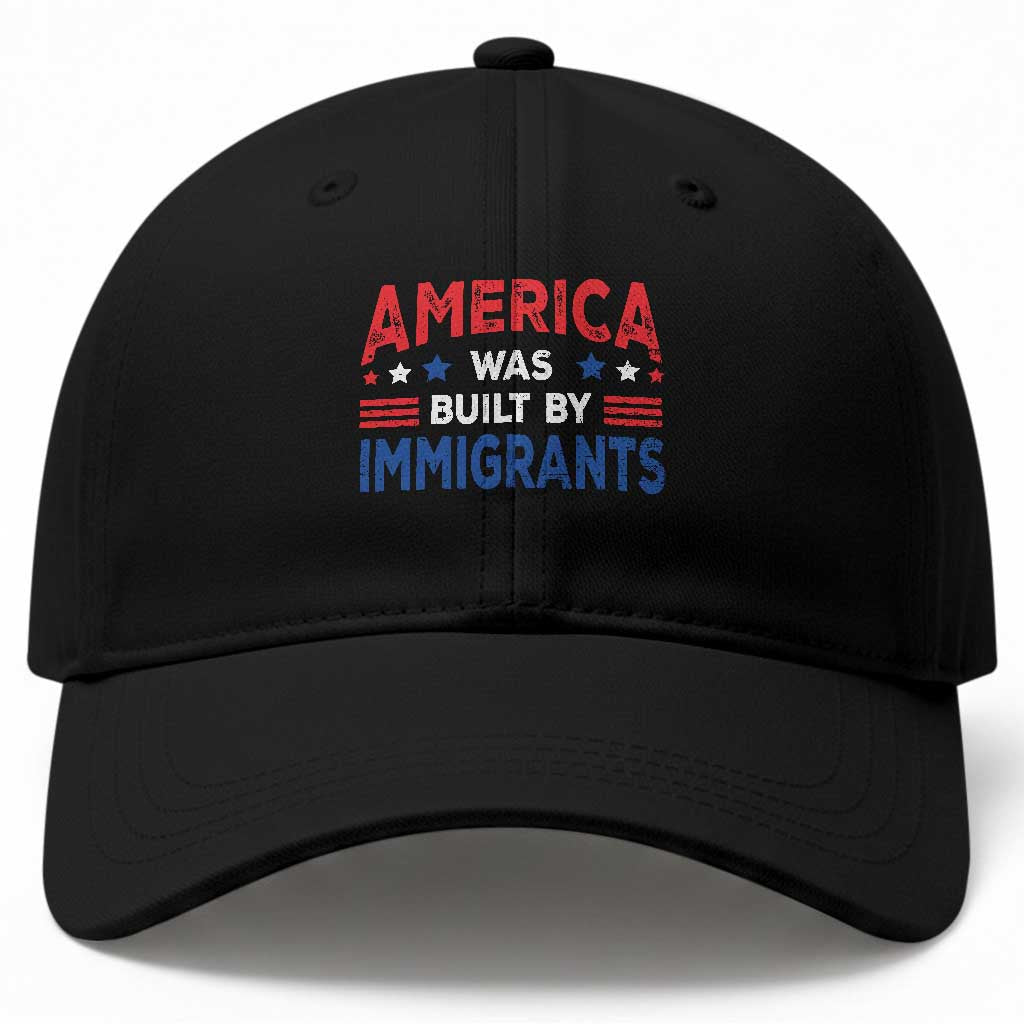 Funny America Was Built By Immigrants Baseball Cap Stars Stripes TS11 Print Your Wear