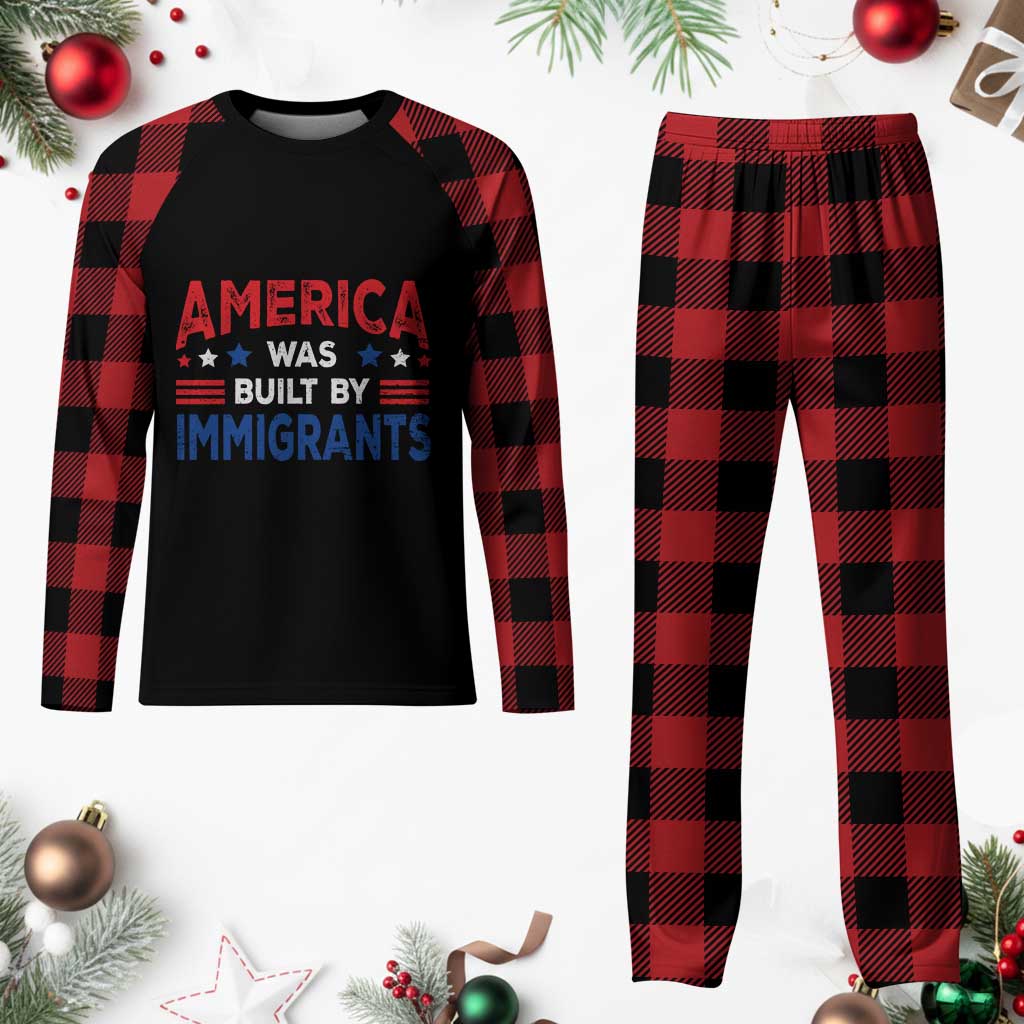Funny America Was Built By Immigrants Plaid Pajama Set Stars Stripes TS11 Buffalo Plaid Print Your Wear
