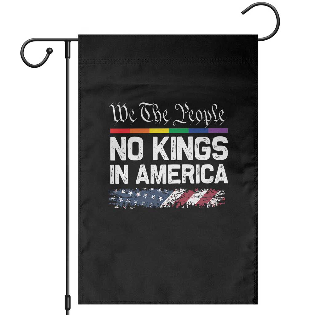 No Kings In America We The People Garden Flag LGBTQ Pride American Flag Political TS11 Black Print Your Wear