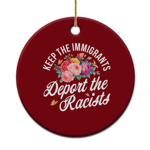 Funny Keep The Immigrants Deport The Racists Ceramic Ornament Floral Butterfly TS11 1pc Red Print Your Wear