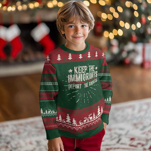 Keep The Immigrants Deport The Racists Knit Sweatshirt Vintage Star TS11 Christmas Print Your Wear