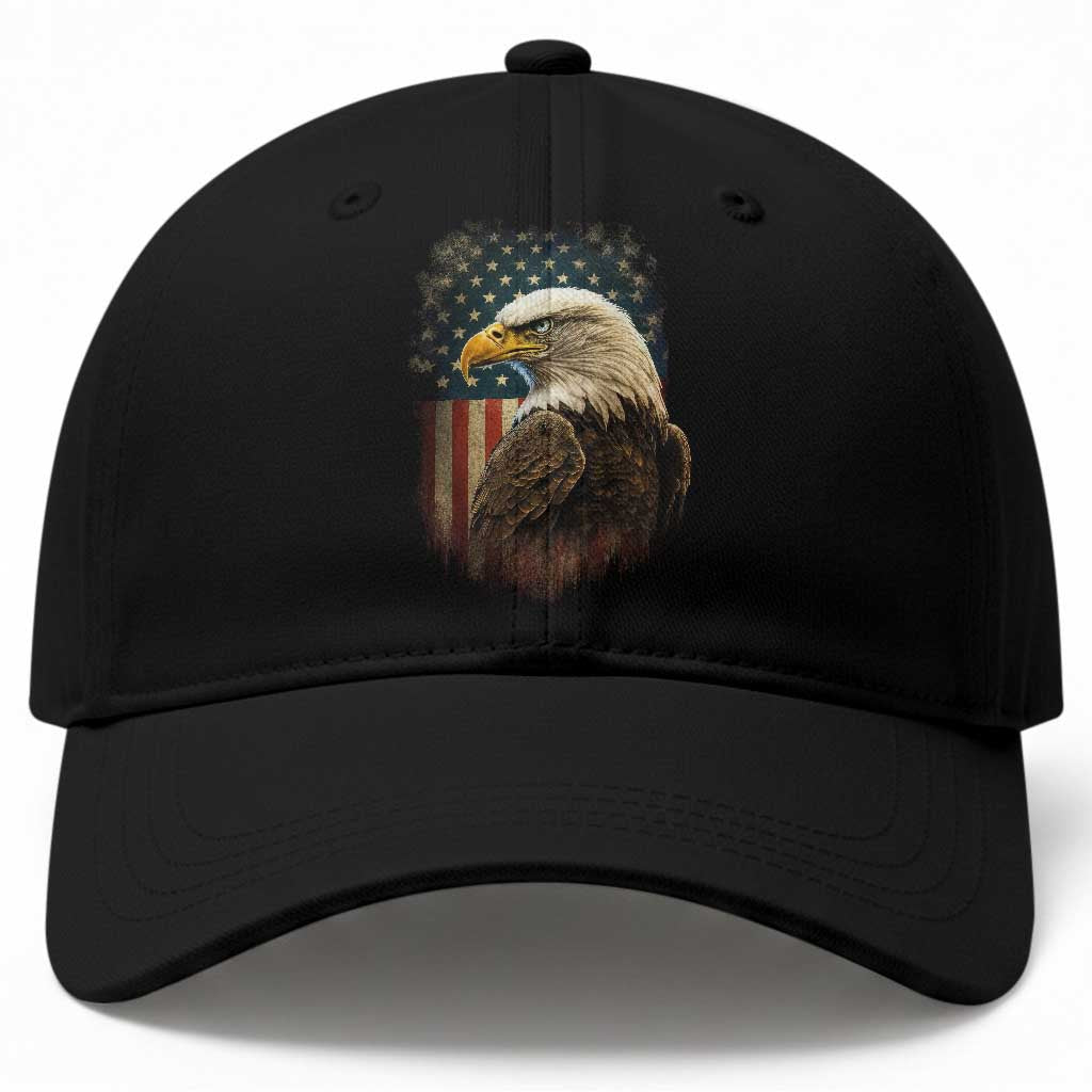 Funny American Flag Bald Eagle Patriotic 4th of July Baseball Cap TS11 Print Your Wear
