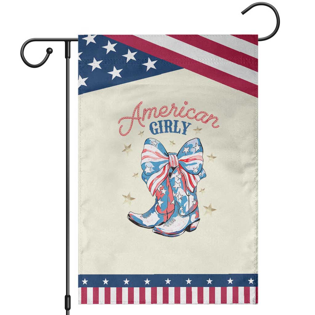Funny 4th Of July Country Cowgirl Garden Flag American Girly Western Cowboy Boots TS11 Modern Beige Blue Print Your Wear
