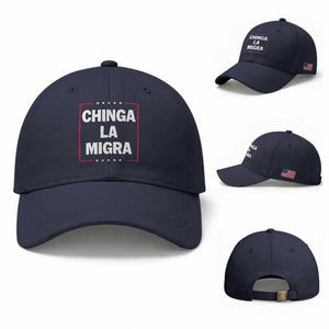 Funny Chinga La Migra Baseball Cap Star Stripes TS11 Baseball Cap Universal Fit Navy Print Your Wear