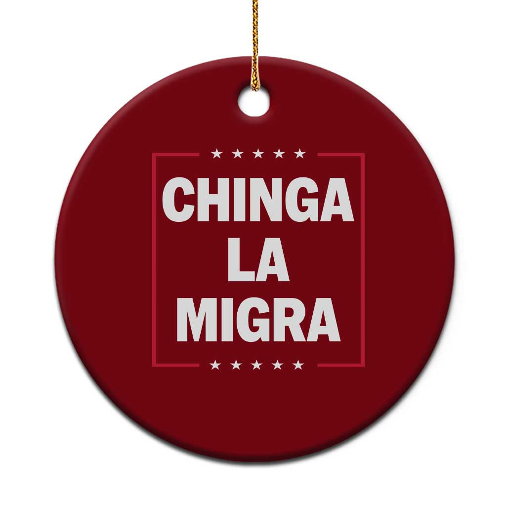 Funny Chinga La Migra Ceramic Ornament Star Stripes TS11 1pc Red Print Your Wear