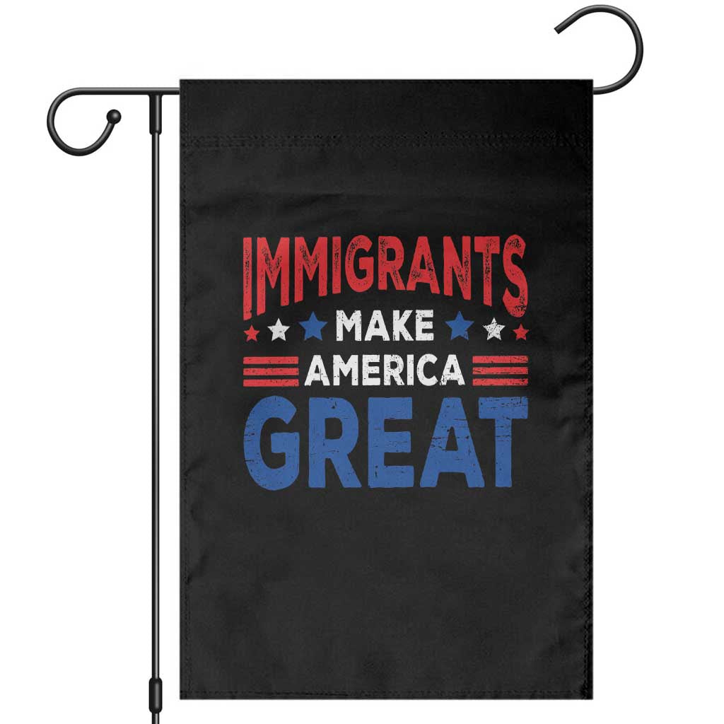 Funny Immigrants Make America Great Garden Flag Stars Stripes TS11 Black Print Your Wear