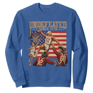 4th of July Basketball Undefeated Since 1776 Sweatshirt Funny Founding Fathers TS11 Royal Blue Print Your Wear