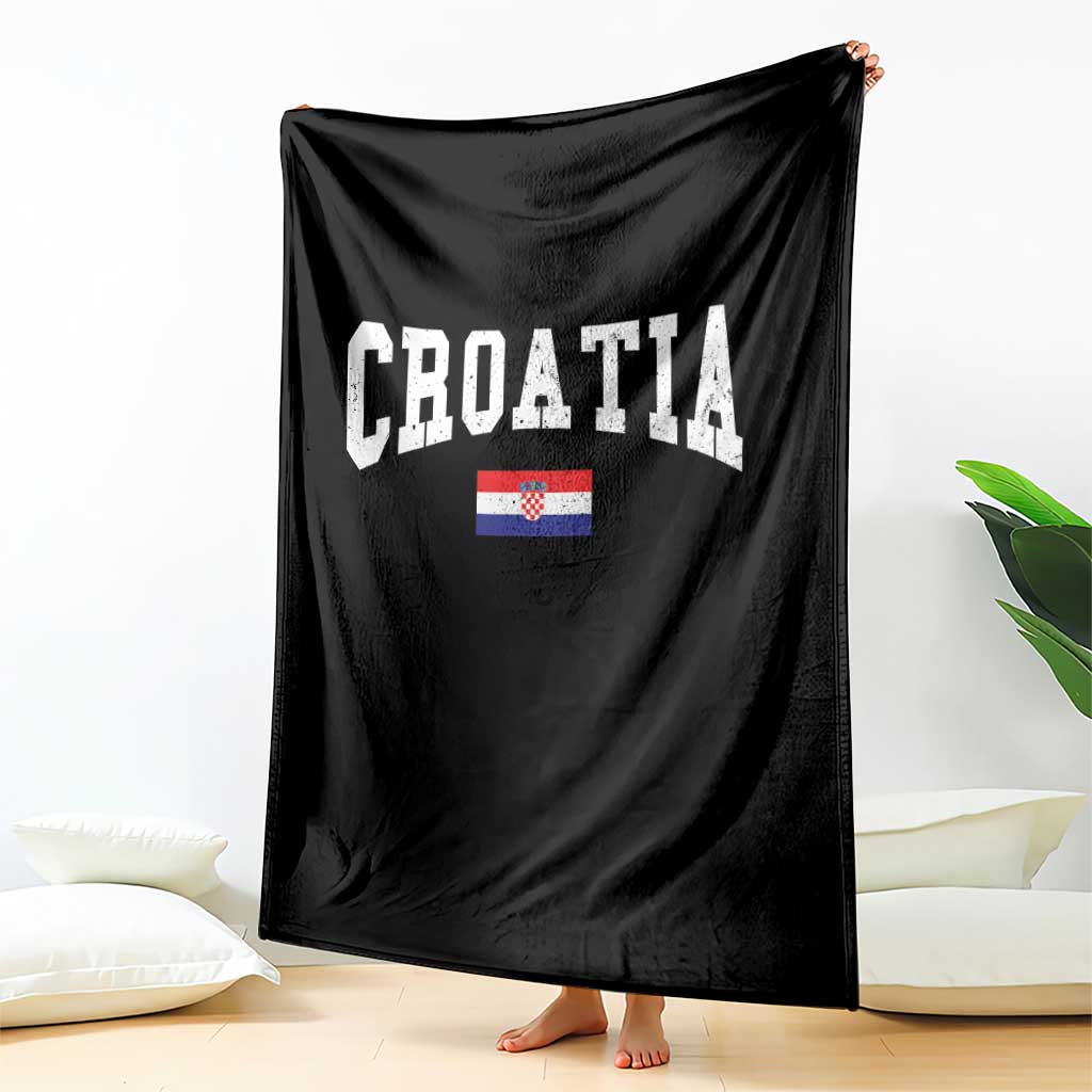 Croatia Hrvatska Flag Zagreb Croatian Jersey Retro Throw Blanket TS11 Print Your Wear