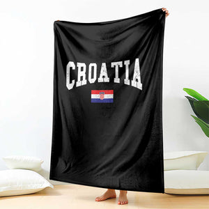 Croatia Hrvatska Flag Zagreb Croatian Jersey Retro Throw Blanket TS11 Print Your Wear