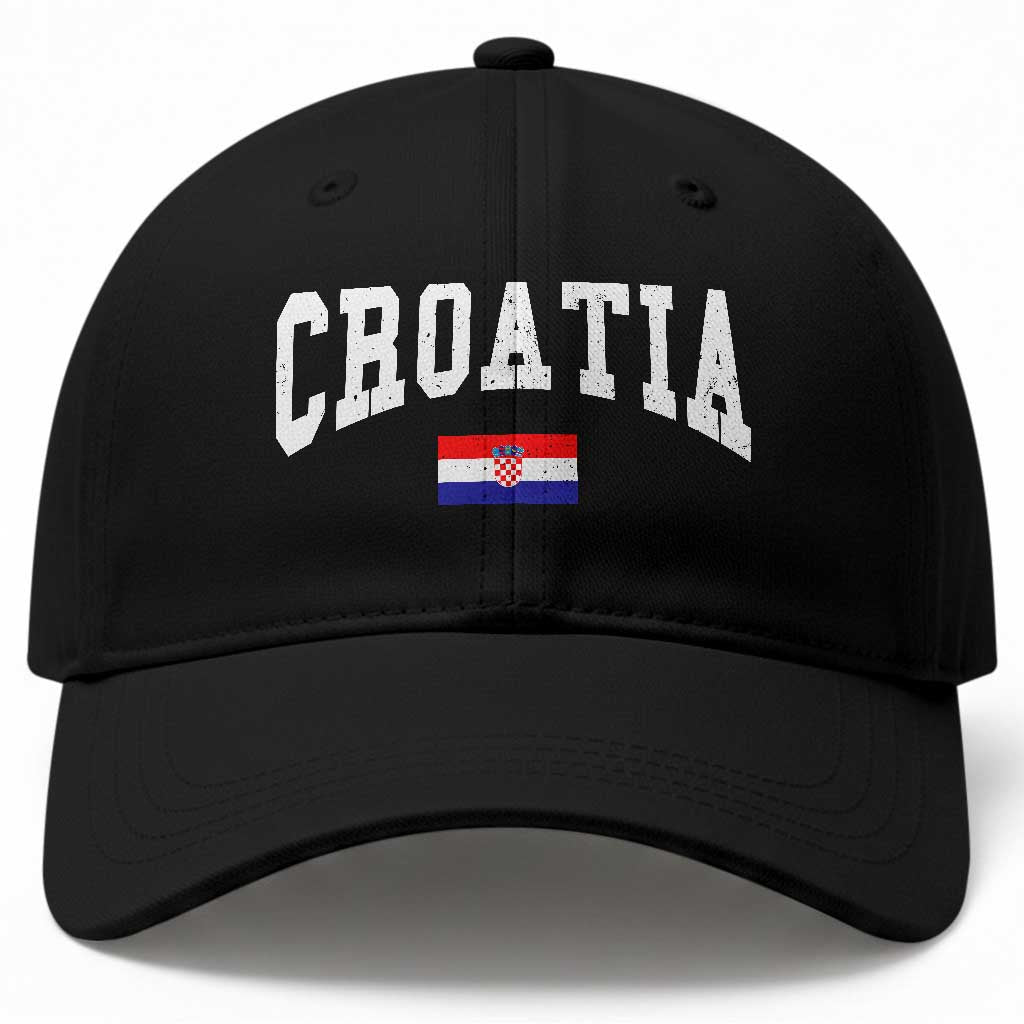 Croatia Hrvatska Flag Zagreb Croatian Jersey Retro Baseball Cap TS11 Print Your Wear