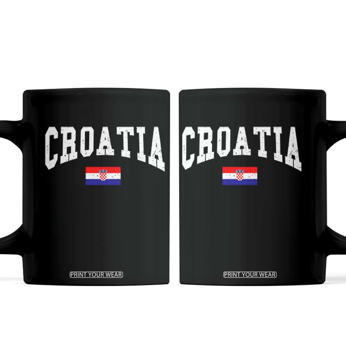 Croatia Hrvatska Flag Zagreb Croatian Jersey Retro Coffee Mug TS11 Black Print Your Wear