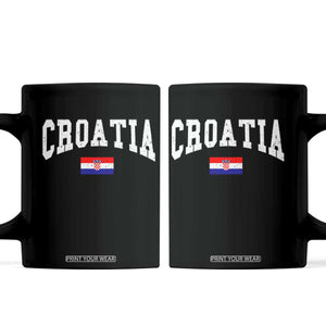 Croatia Hrvatska Flag Zagreb Croatian Jersey Retro Coffee Mug TS11 Black Print Your Wear