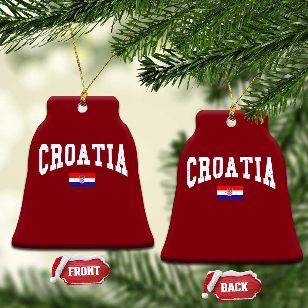 Croatia Hrvatska Flag Zagreb Croatian Jersey Retro Ceramic Ornament TS11 Print Your Wear