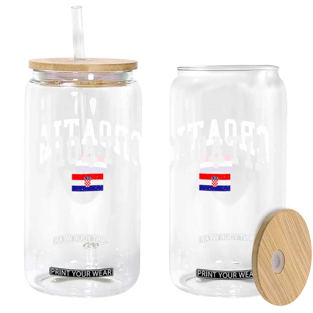 Croatia Hrvatska Flag Zagreb Croatian Jersey Retro Glass Can TS11 Print Your Wear