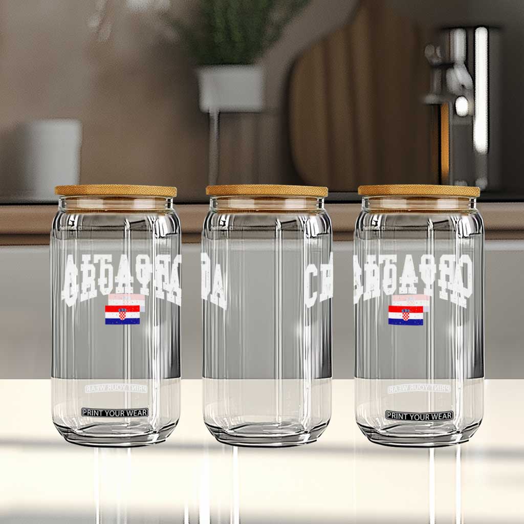 Croatia Hrvatska Flag Zagreb Croatian Jersey Retro Glass Can TS11 Print Your Wear