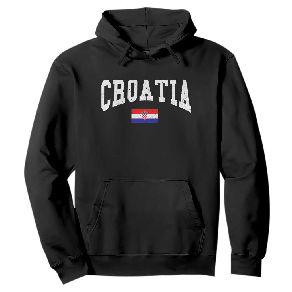Croatia Hrvatska Flag Zagreb Croatian Jersey Retro Hoodie TS11 Black Print Your Wear