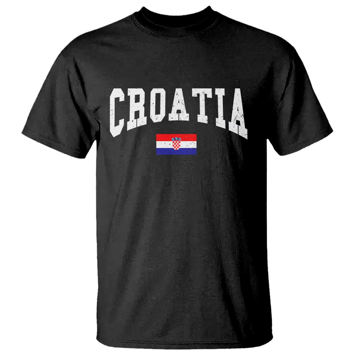 Croatia Hrvatska Flag Zagreb Croatian Jersey Retro T Shirt TS11 Black Print Your Wear