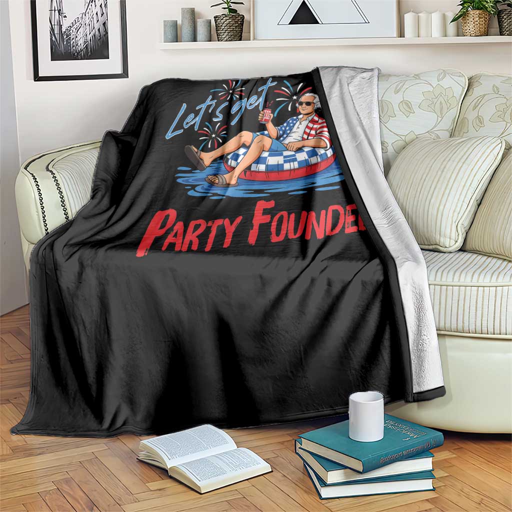 George Washington 4th of July Pool Party Throw Blanket Let's Get This Party Founded TS11 Print Your Wear