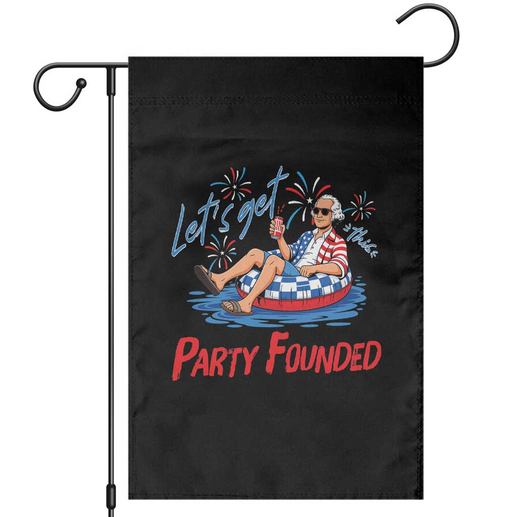 George Washington 4th of July Pool Party Garden Flag Let's Get This Party Founded TS11 Black Print Your Wear