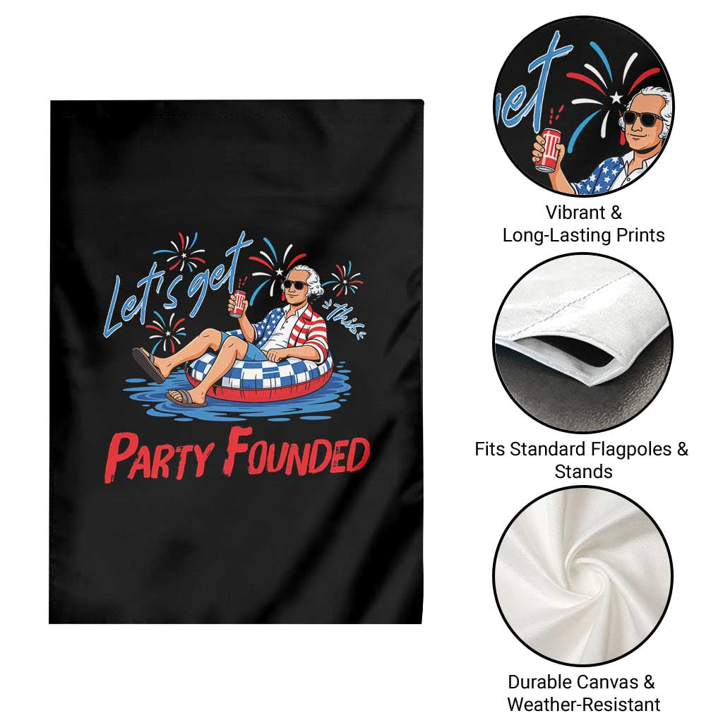 George Washington 4th of July Pool Party Garden Flag Let's Get This Party Founded TS11 Print Your Wear