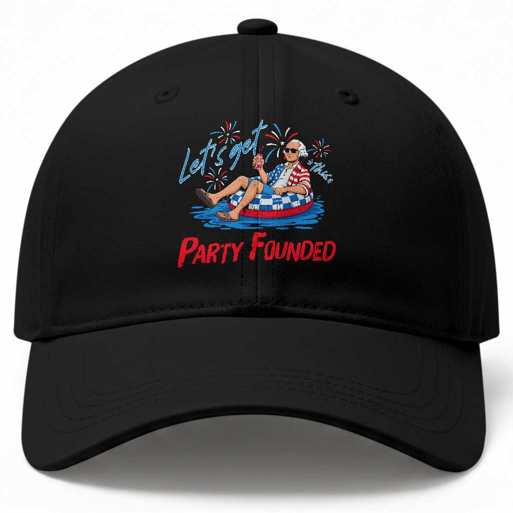 George Washington 4th of July Pool Party Baseball Cap Let's Get This Party Founded TS11 Print Your Wear