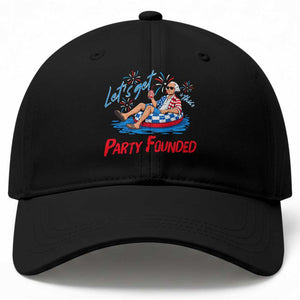 George Washington 4th of July Pool Party Baseball Cap Let's Get This Party Founded TS11 Print Your Wear