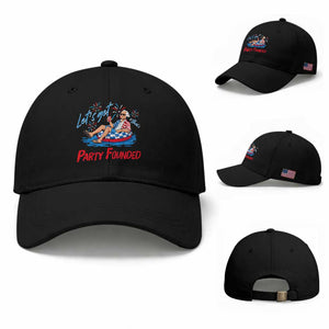 George Washington 4th of July Pool Party Baseball Cap Let's Get This Party Founded TS11 Baseball Cap Universal Fit Black Print Your Wear