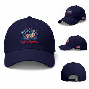 George Washington 4th of July Pool Party Baseball Cap Let's Get This Party Founded TS11 Baseball Cap Universal Fit Dark Blue Print Your Wear