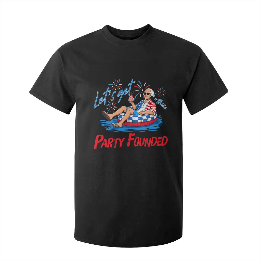 George Washington 4th of July Pool Party T Shirt For Kid Let's Get This Party Founded TS11 Black Print Your Wear