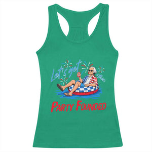 George Washington 4th of July Pool Party Racerback Tank Top Let's Get This Party Founded TS11 Irish Green Print Your Wear