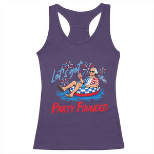 George Washington 4th of July Pool Party Racerback Tank Top Let's Get This Party Founded TS11 Purple Print Your Wear