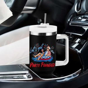 George Washington 4th of July Pool Party Tumbler With Handle Let's Get This Party Founded TS11 Print Your Wear
