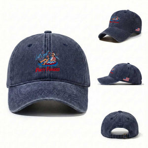 George Washington 4th of July Pool Party Washed Cotton Baseball Cap Let's Get This Party Founded TS11 Washed Cap Universal Fit Navy Print Your Wear
