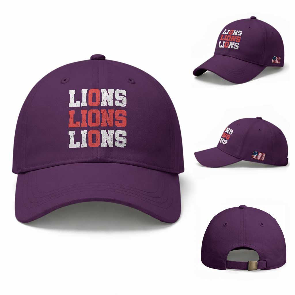 England Lions Soccer English Pride Baseball Cap TS11 Baseball Cap Universal Fit Purple Print Your Wear