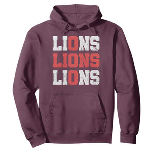 England Lions Soccer English Pride Hoodie TS11 Maroon Print Your Wear