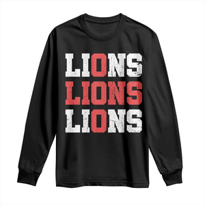 England Lions Soccer English Pride Long Sleeve Shirt TS11 Black Print Your Wear