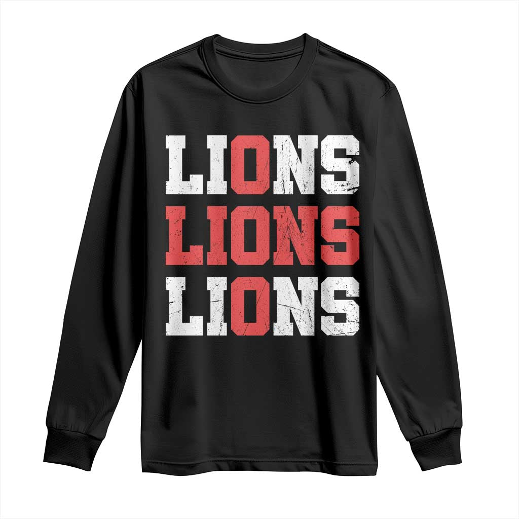 England Lions Soccer English Pride Long Sleeve Shirt TS11 Black Print Your Wear