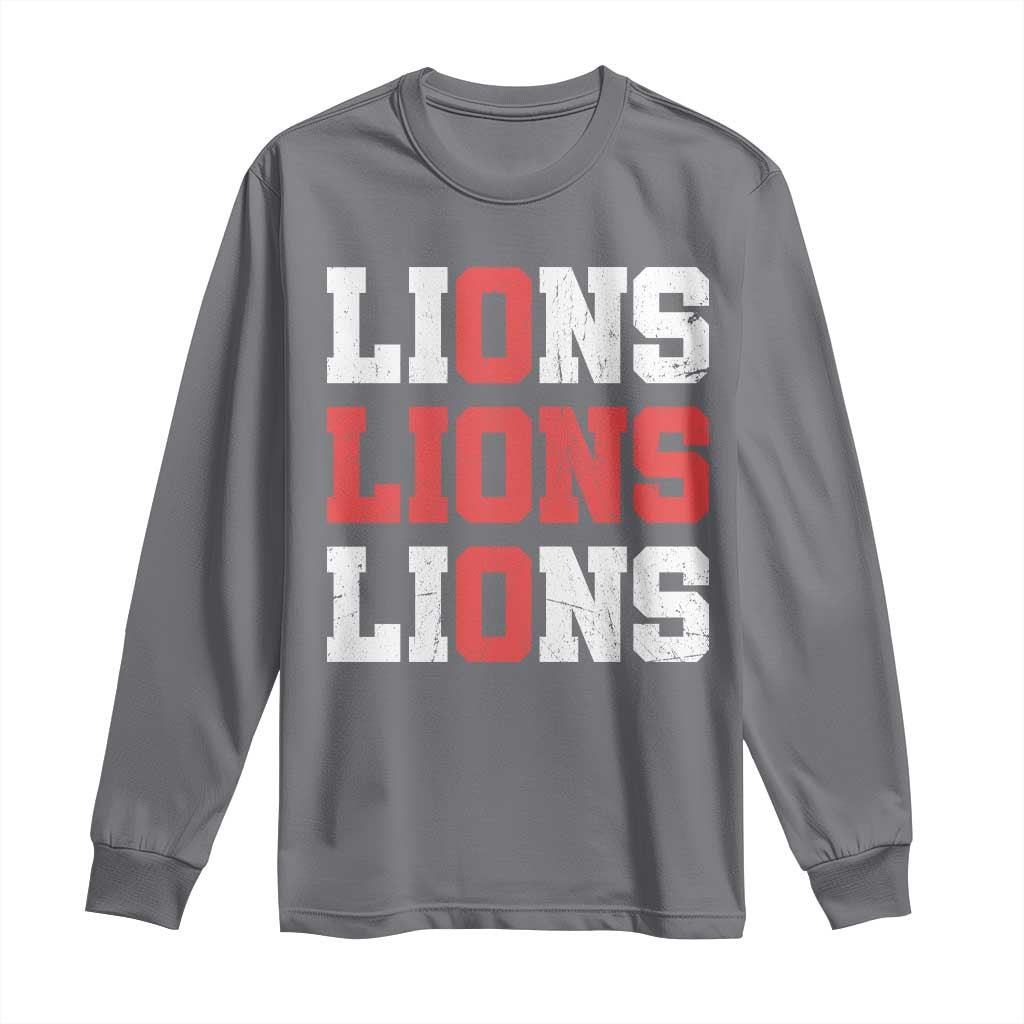 England Lions Soccer English Pride Long Sleeve Shirt TS11 Charcoal Print Your Wear