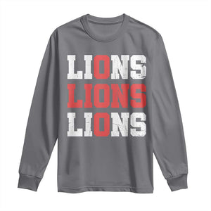 England Lions Soccer English Pride Long Sleeve Shirt TS11 Charcoal Print Your Wear