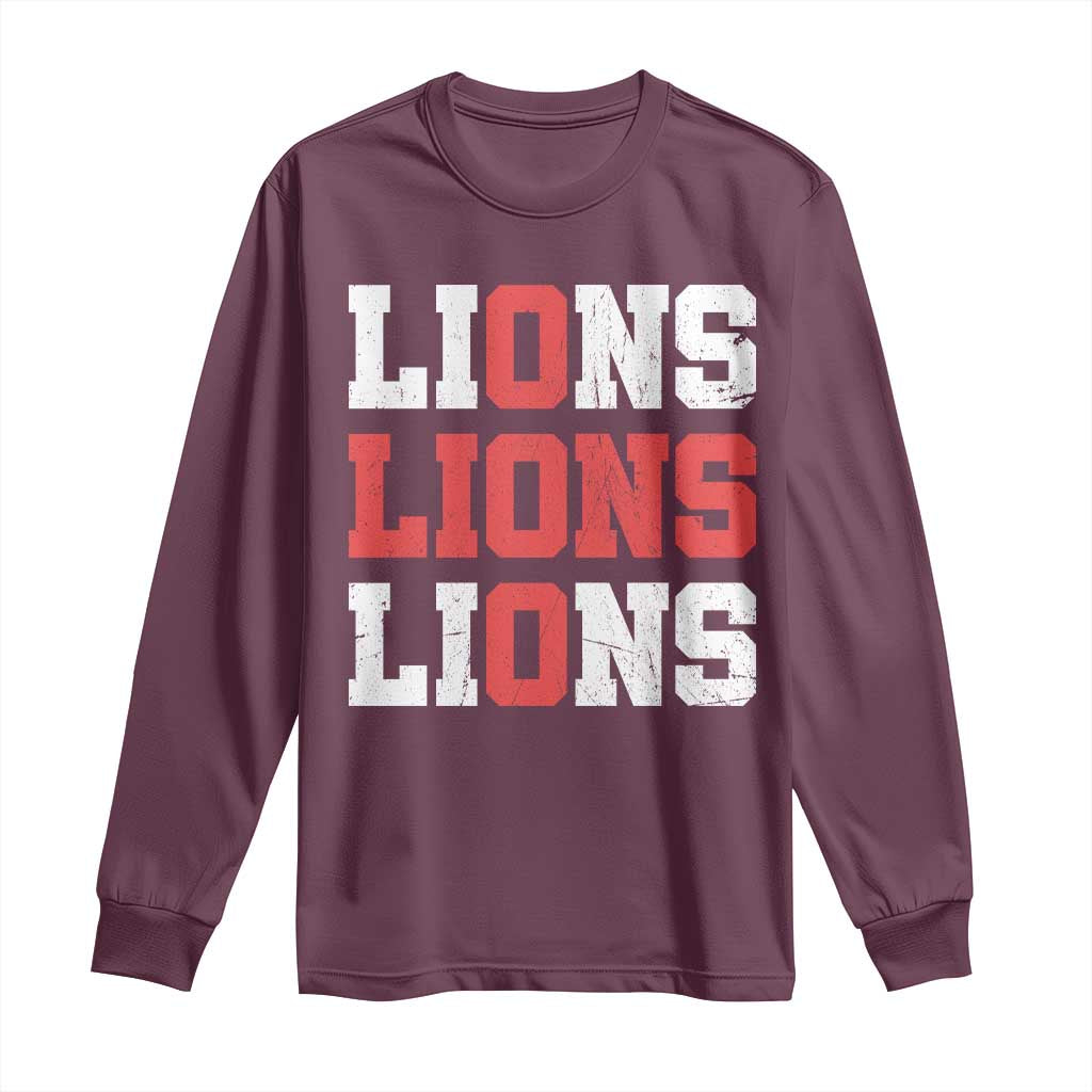 England Lions Soccer English Pride Long Sleeve Shirt TS11 Maroon Print Your Wear