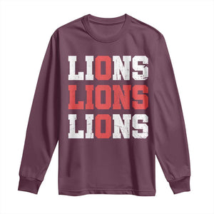 England Lions Soccer English Pride Long Sleeve Shirt TS11 Maroon Print Your Wear