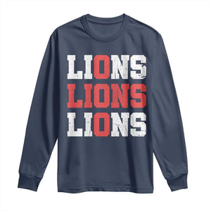 England Lions Soccer English Pride Long Sleeve Shirt TS11 Navy Print Your Wear