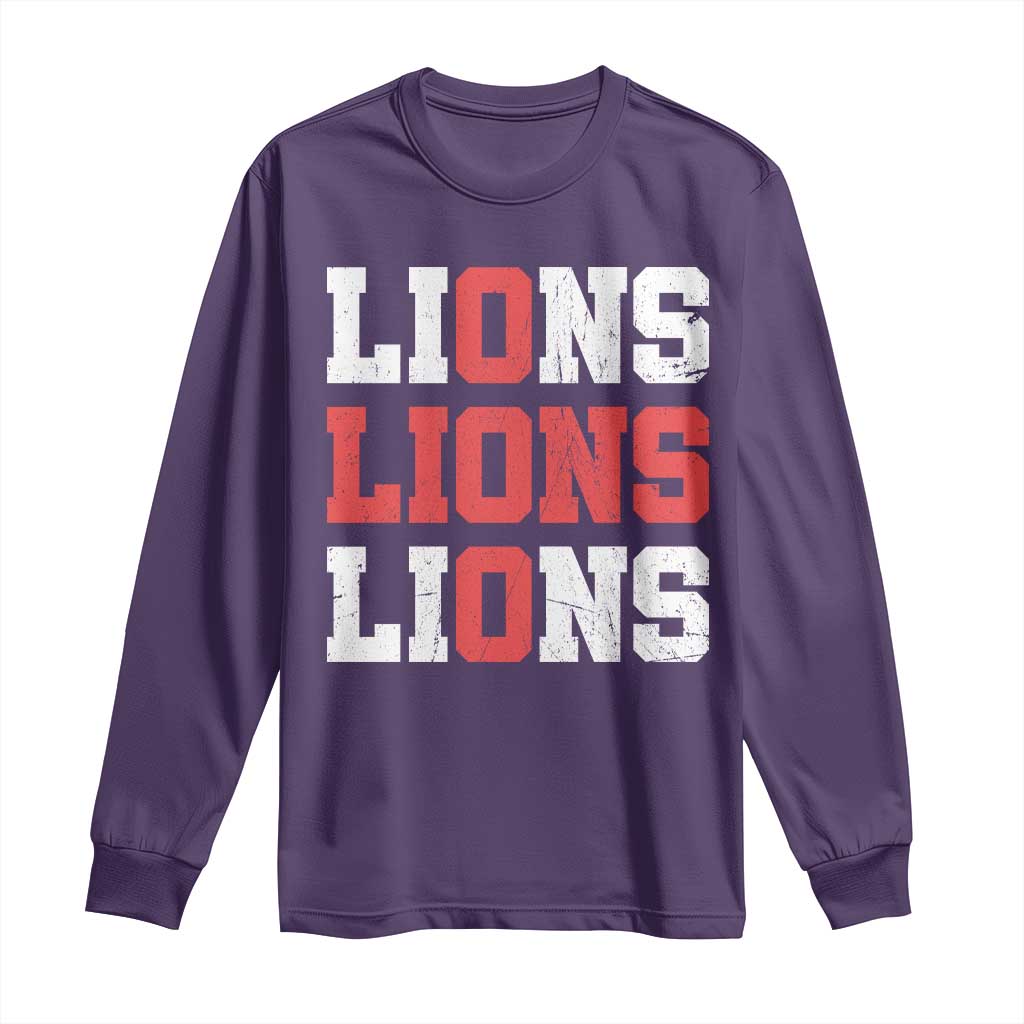 England Lions Soccer English Pride Long Sleeve Shirt TS11 Purple Print Your Wear