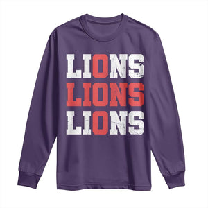 England Lions Soccer English Pride Long Sleeve Shirt TS11 Purple Print Your Wear