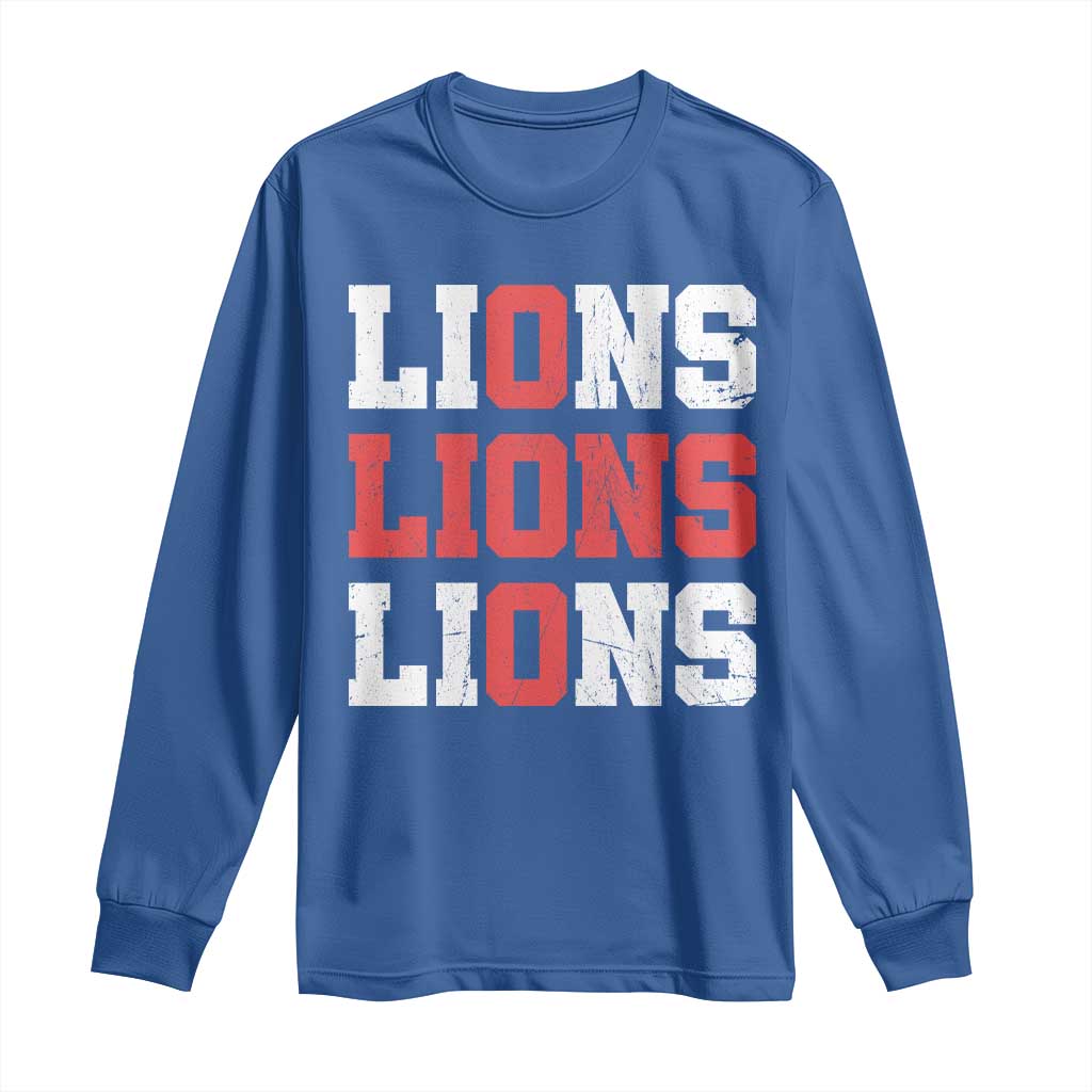 England Lions Soccer English Pride Long Sleeve Shirt TS11 Royal Blue Print Your Wear