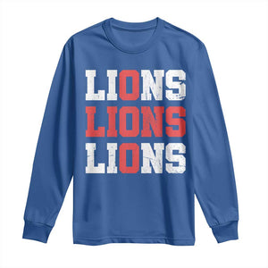 England Lions Soccer English Pride Long Sleeve Shirt TS11 Royal Blue Print Your Wear