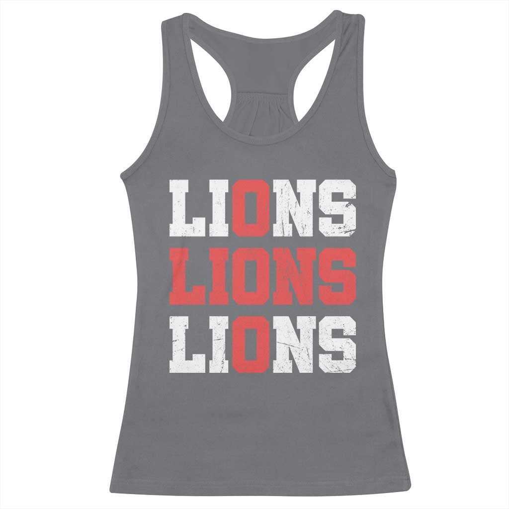England Lions Soccer English Pride Racerback Tank Top TS11 Charcoal Print Your Wear