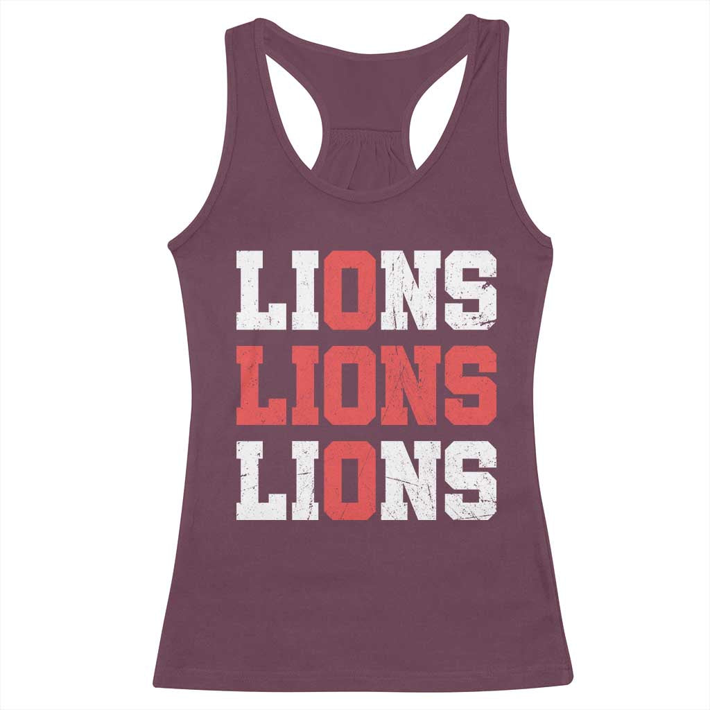 England Lions Soccer English Pride Racerback Tank Top TS11 Maroon Print Your Wear