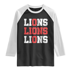 England Lions Soccer English Pride Raglan Shirt TS11 Black White Print Your Wear