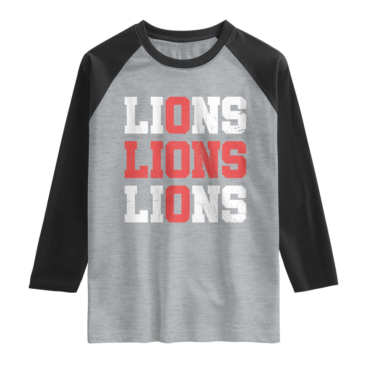 England Lions Soccer English Pride Raglan Shirt TS11 Heather Gray Black Print Your Wear